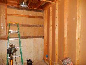 Roy, prepping for hanging drywall